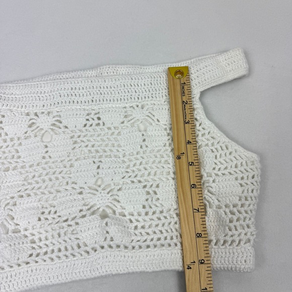 L'AGENCE White Crochet Off Shoulder Crop Top XS - Picture 5 of 6